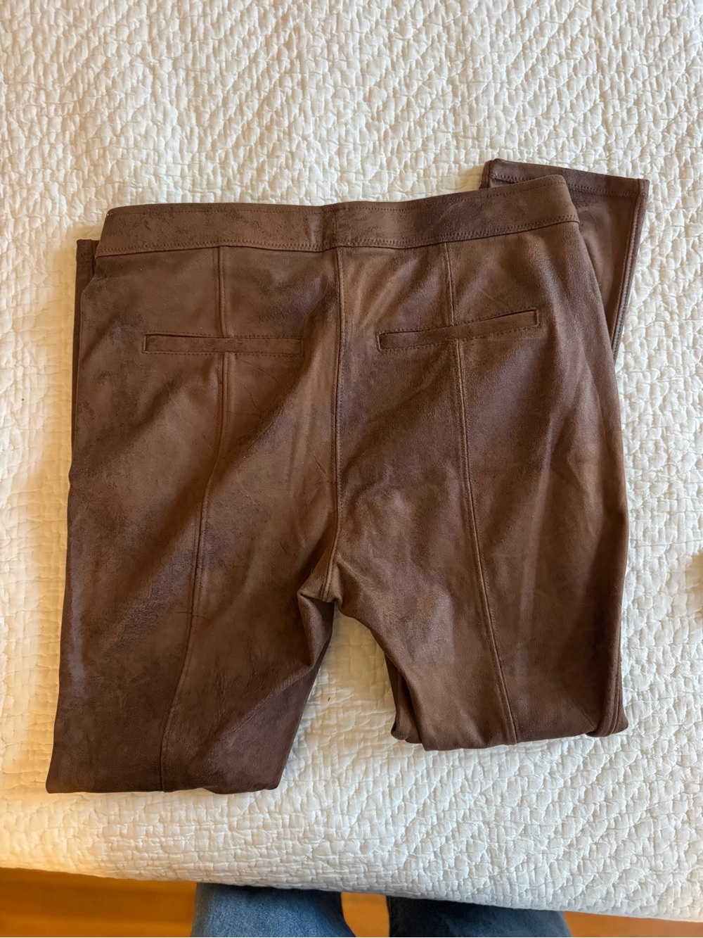 Women’s Brown Faux Leather Pants - Picture 3 of 3